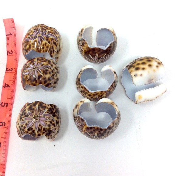 Vintage Tortoise Shell Hand Carved Napkin Rings - Picture 5 of 6